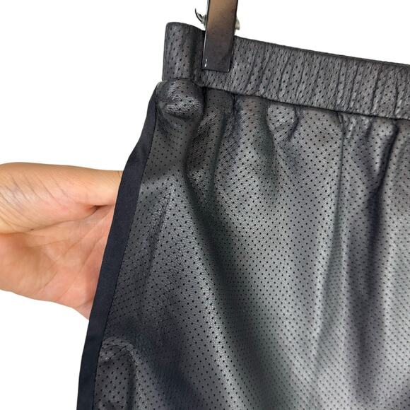 Thakoon Addition Black Lambskin Leather Perforated Silk Lined Mini Skirt - Picture 4 of 9
